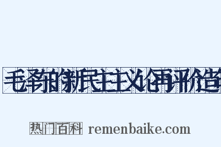 毛泽东的新民主主义论再评价造句是什么意思的图片